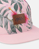 Cap Pink Hibiscus Print-3