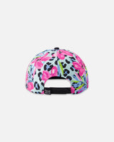 Cap Blue Floral And Leopard Print-1