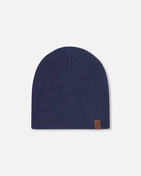 Stretch Jersey Beanie Navy Blue-0