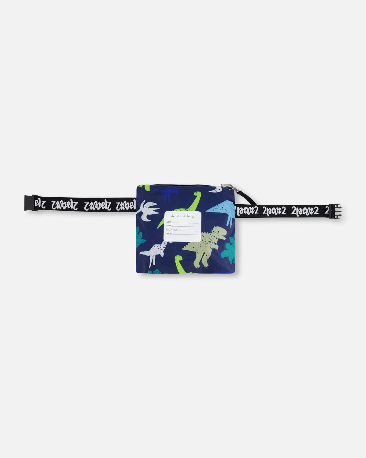 Deux par Deux Packable Windbreaker In Polyester Blue Dinosaur Print