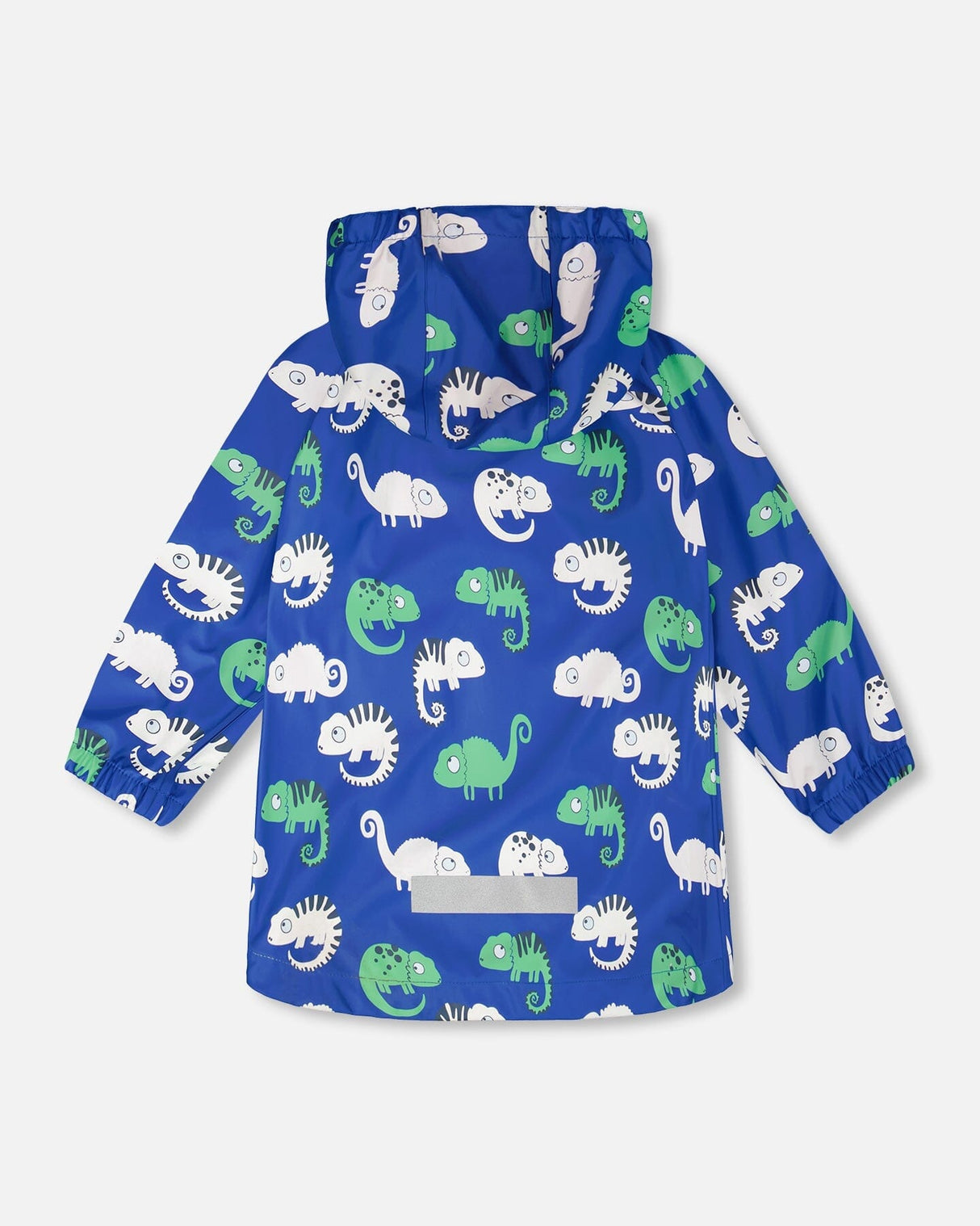 Rain Jacket In Polyurethane Blue Chameleon Print-3