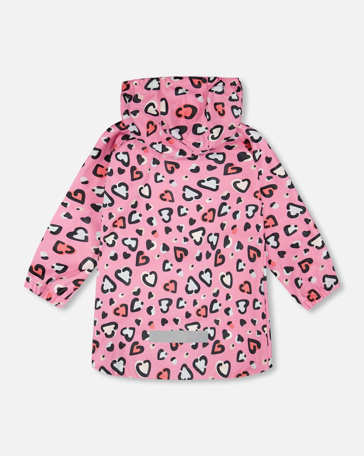 Rain Jacket In Polyurethane Pink Heart Print-3