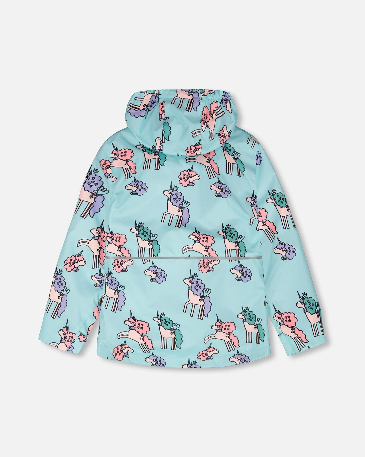 3-In-1 Two-Piece Mid-Season Outerwear Set Blue Unicorn Print-2