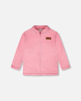 3-In-1 Two-Piece Mid-Season Outerwear Set Pink Smiling Flower Print-3