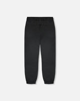 3-In-1 Two-Piece Mid-Season Outerwear Set Black Printed Flowers - Pink Inner Jacket-4