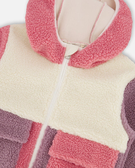 Sherpa Jacket Pink Colorblock-2