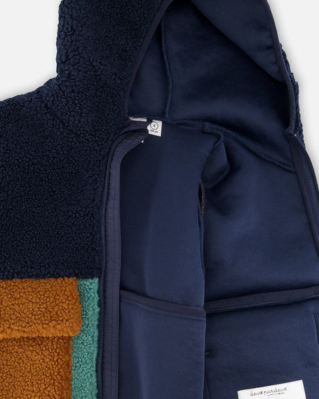 Sherpa Jacket Navy Colorblock-3