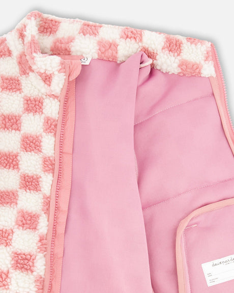 Sherpa Jacket Pink Checkerboard-3