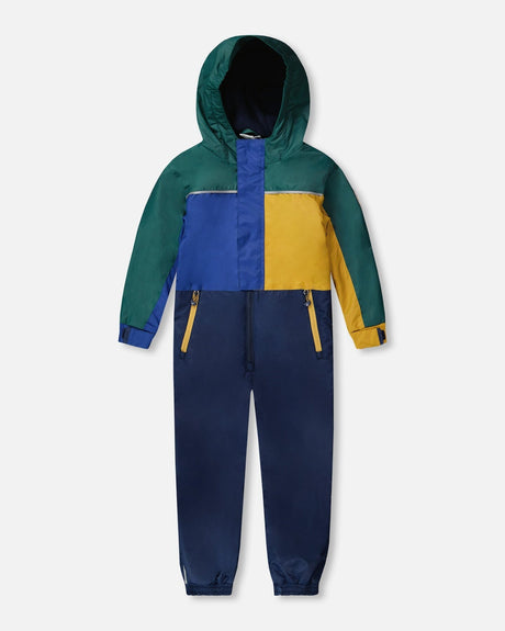 Kids Mid-Season One-Piece Outerwear Navy Colorblock-0