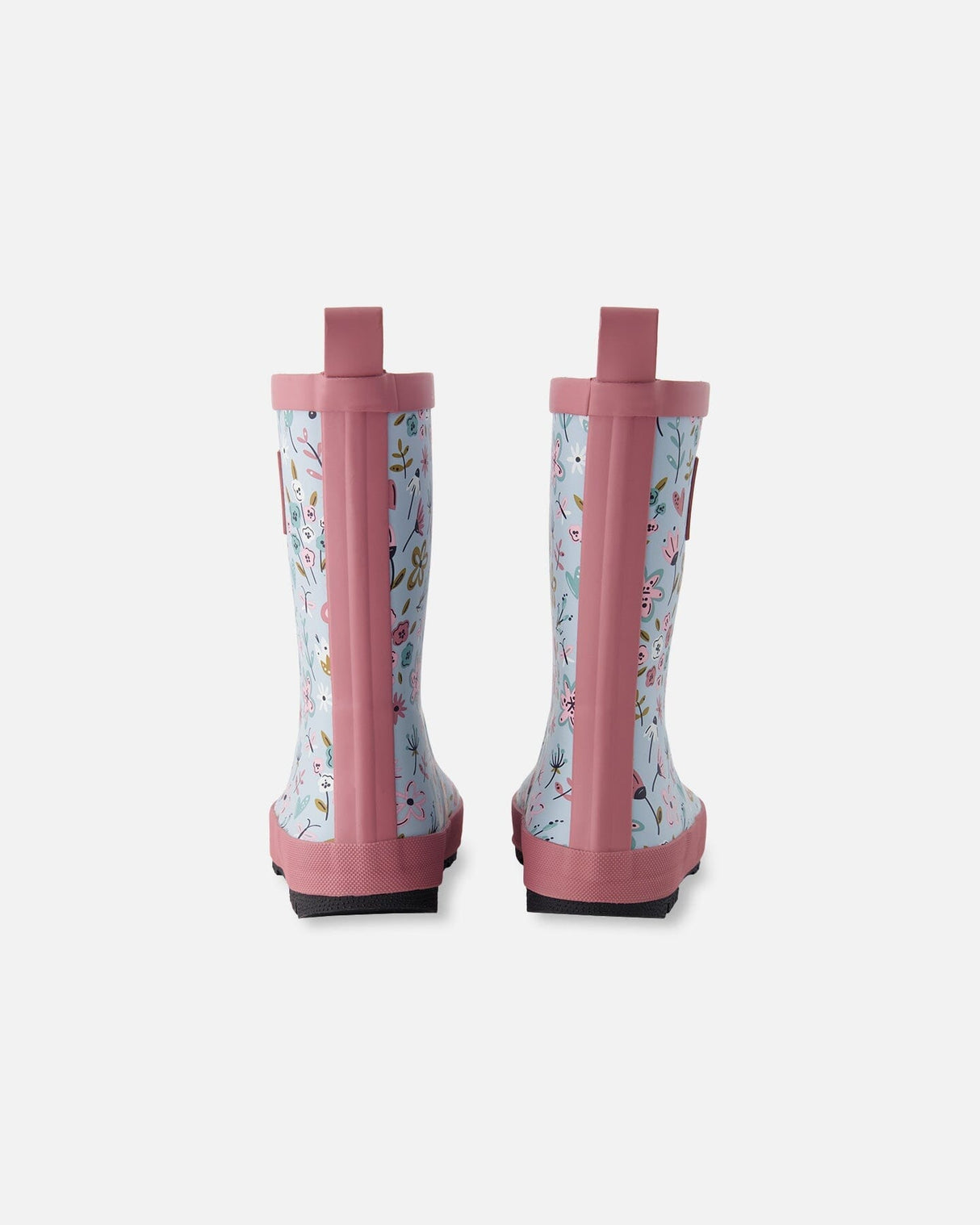 Rain Boots In Natural Rubber Blue Mini Flower Print-3