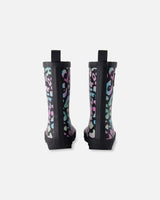 Rain Boots In Natural Rubber Black Animal Print-3