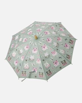 Color-Changing Umbrella Green Frog Print-0