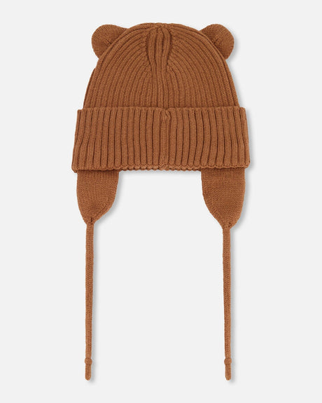Baby Knit Hat Brown-3