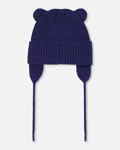 Baby Knit Hat Navy Blue-2