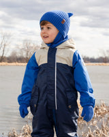 Baby Knit Mittens With Cord Royal Blue-1