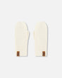 Ribbed Knit Mittens Off White-0