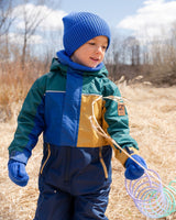 Ribbed Knit Mittens Royal Blue-1