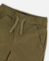 Stretch Twill Carpenter Pants Dark Khaki Green-3