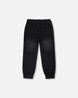 Stretch French Terry Denim Jogger Grey-2