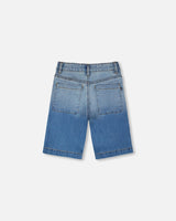 Stretch Jean Bermuda Grey To Blue Gradient-2