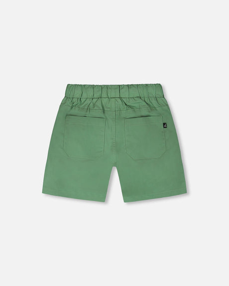 Parachute Shorts With Patch Pockets Green-2