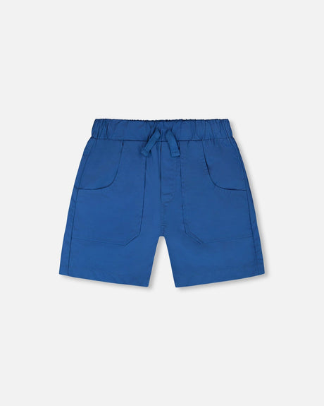 Parachute Shorts With Patch Pockets Dark Blue-0