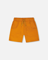 Parachute Shorts With Patch Pockets Burnt Orange-0