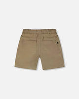 Parachute Shorts With Patch Pockets Beige-3