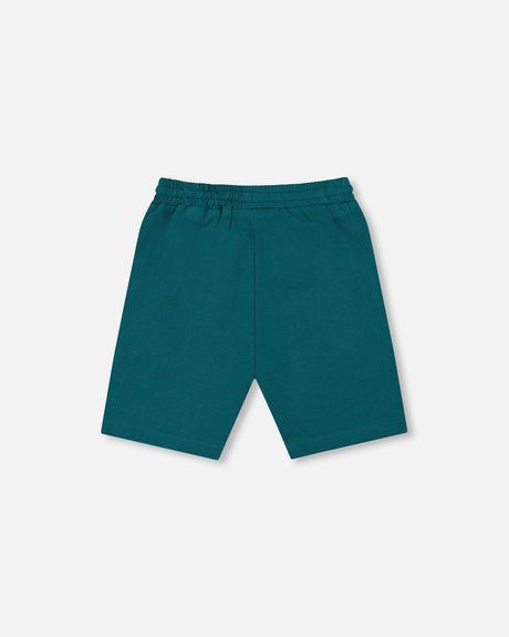 Organic Cotton Jersey Shorts Dark Turquoise-1
