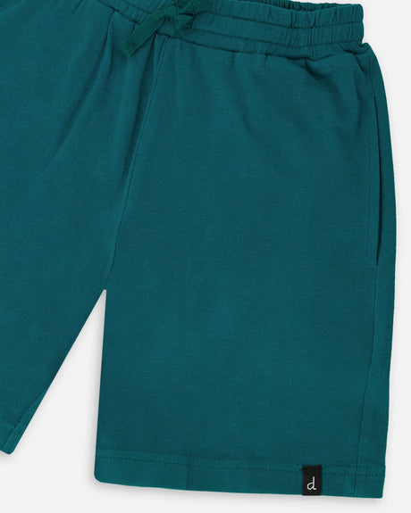 Organic Cotton Jersey Shorts Dark Turquoise-2