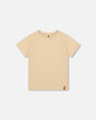 Organic Cotton Jersey T-Shirt Solid Beige-0