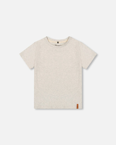 Organic Cotton Jersey T-Shirt Solid Heather Grey-0