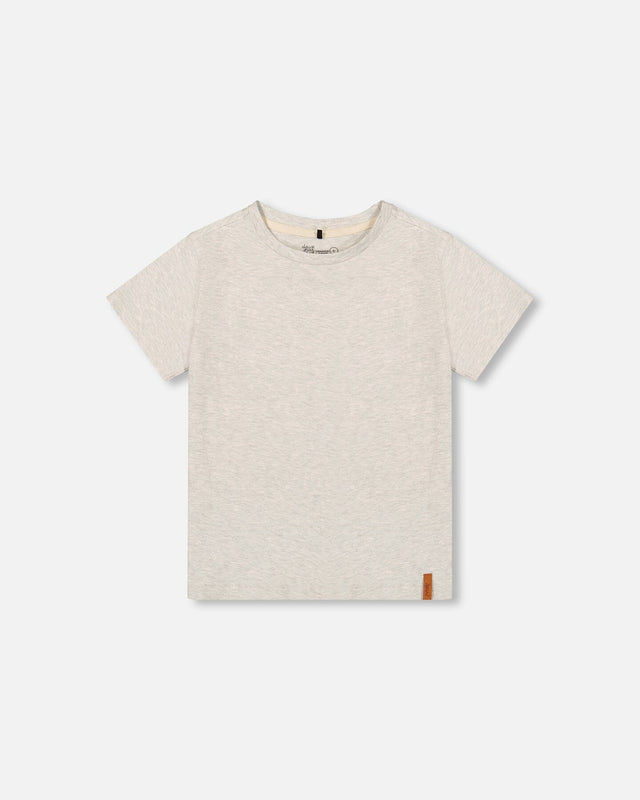 Organic Cotton Jersey T-Shirt Solid Heather Grey-0