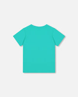 Organic Cotton Jersey T-Shirt Solid Turquoise-1