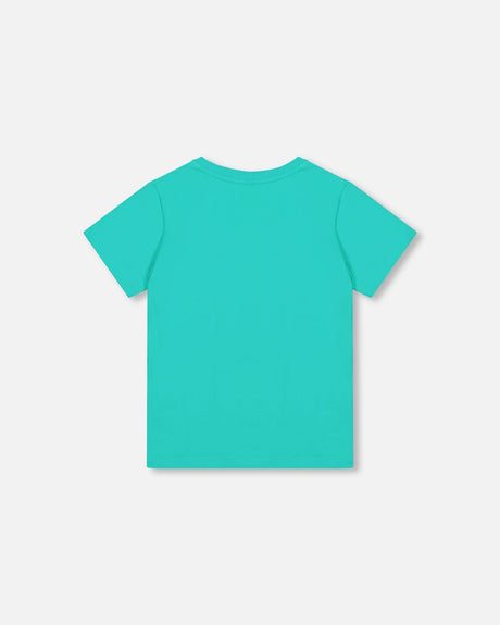 Organic Cotton Jersey T-Shirt Solid Turquoise-1