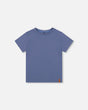 Organic Cotton Jersey T-Shirt Solid Blue-0