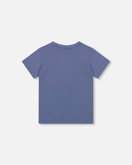 Organic Cotton Jersey T-Shirt Solid Blue-1