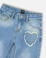 Wide Leg Light Blue Denim Jeans-3