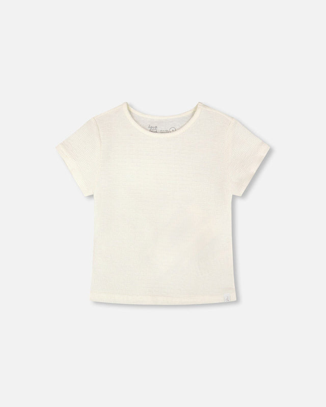 Crinkle Jersey T-Shirt Off White-0