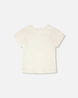 Crinkle Jersey T-Shirt Off White-2