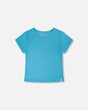 Crinkle Jersey T-Shirt Blue-0