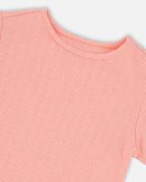 Crinkle Jersey T-Shirt Off Peach Pink-3