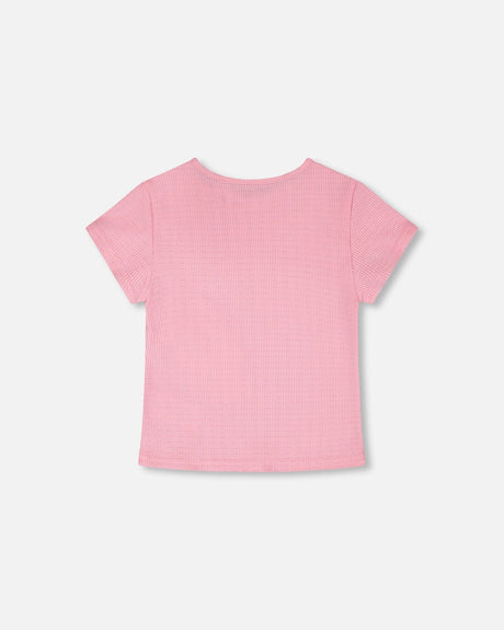 Crinkle Jersey T-Shirt Pink-2