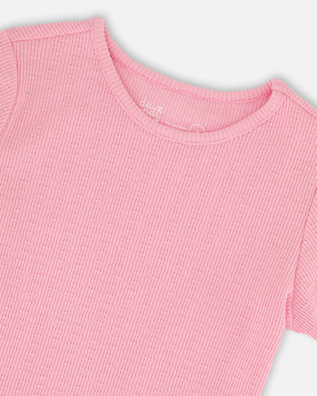 Crinkle Jersey T-Shirt Pink-3