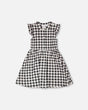 Sleeveless Button Down Dress Black Gingham-0