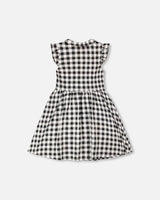 Sleeveless Button Down Dress Black Gingham-2