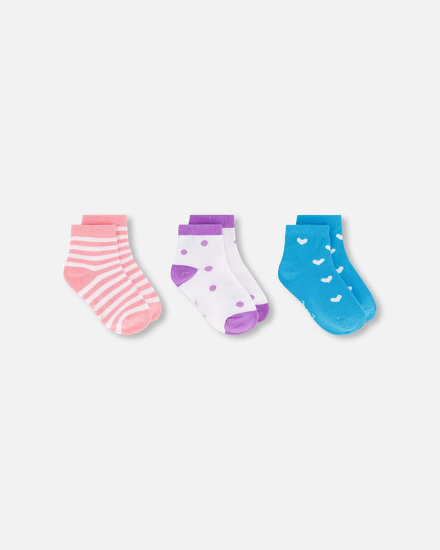 Socks (3 Pairs) Striped Pink-0