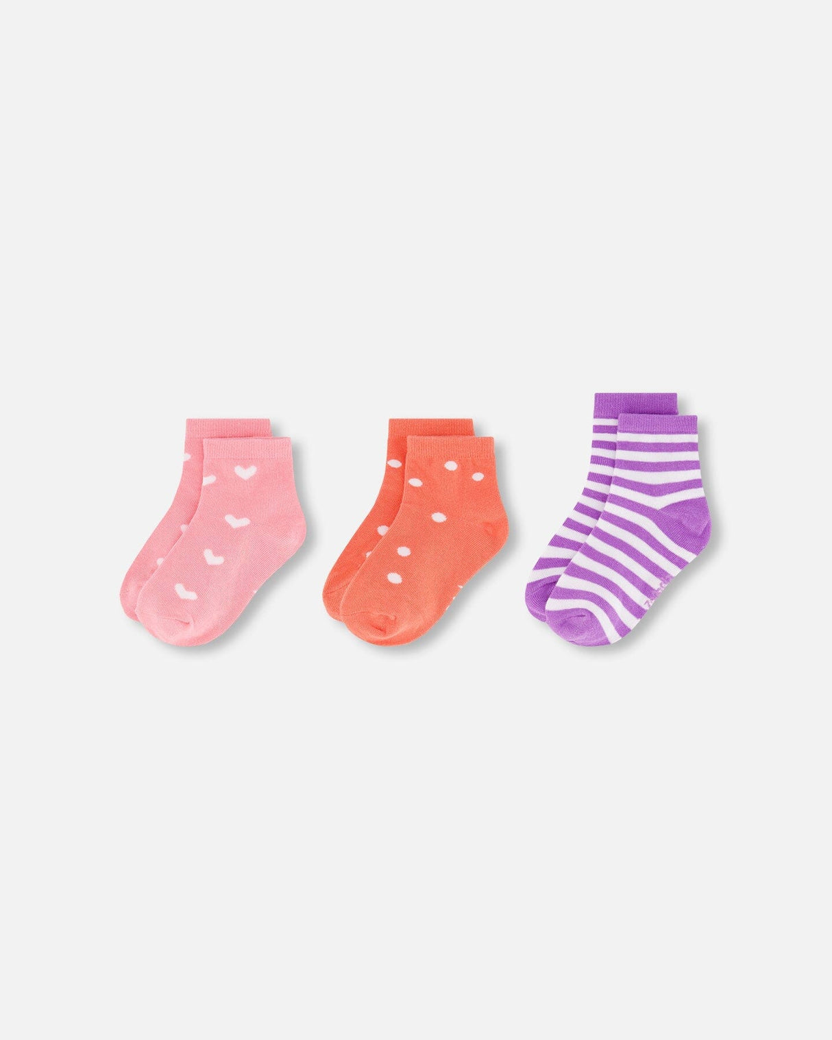 Socks (3 Pairs) Striped Mauve-1