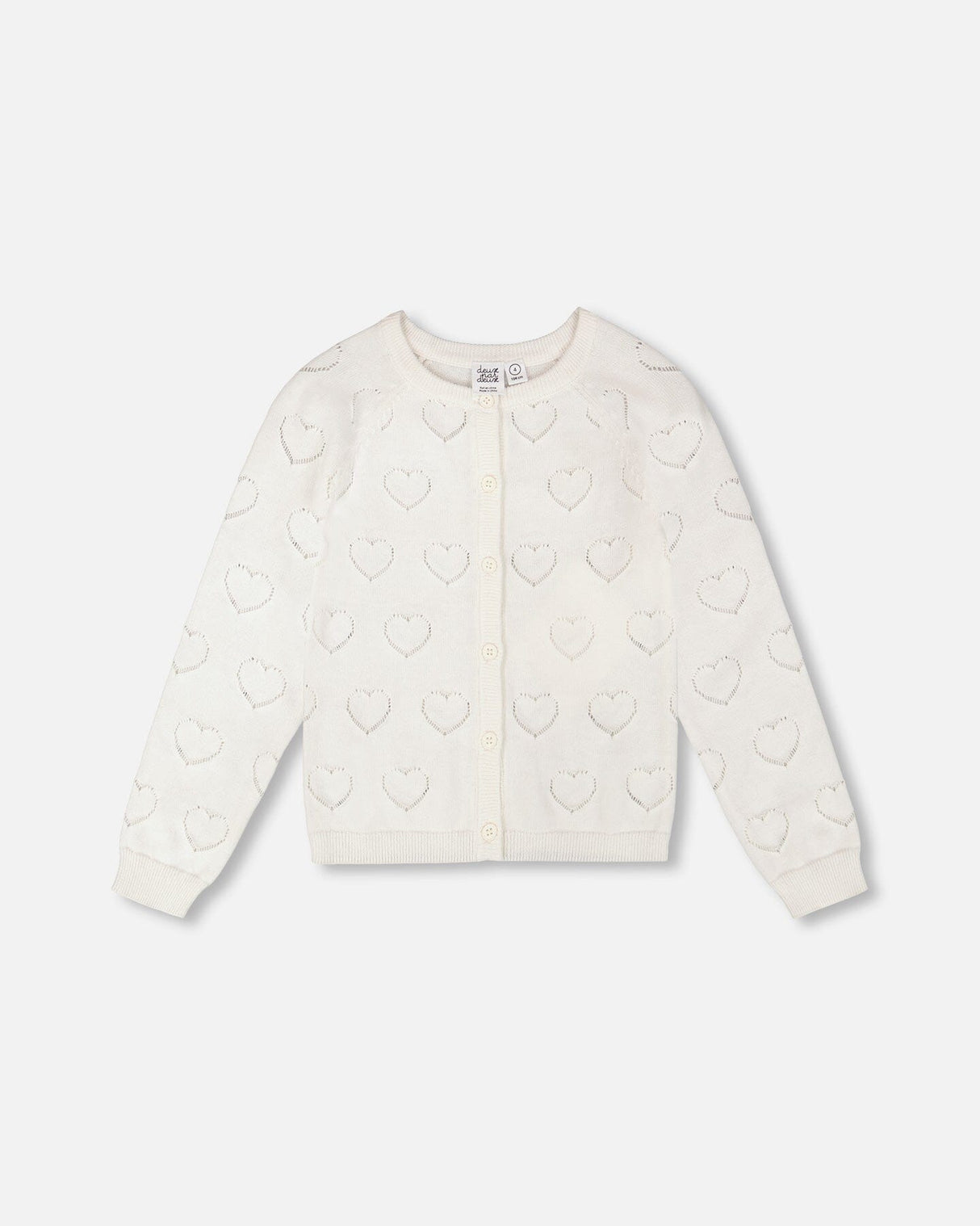 Pointelle Knit Cardigan Off-White-0