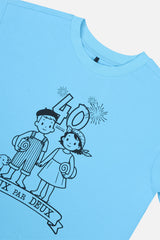 40Th Anniversary Graphic T-Shirt Sky Blue-4